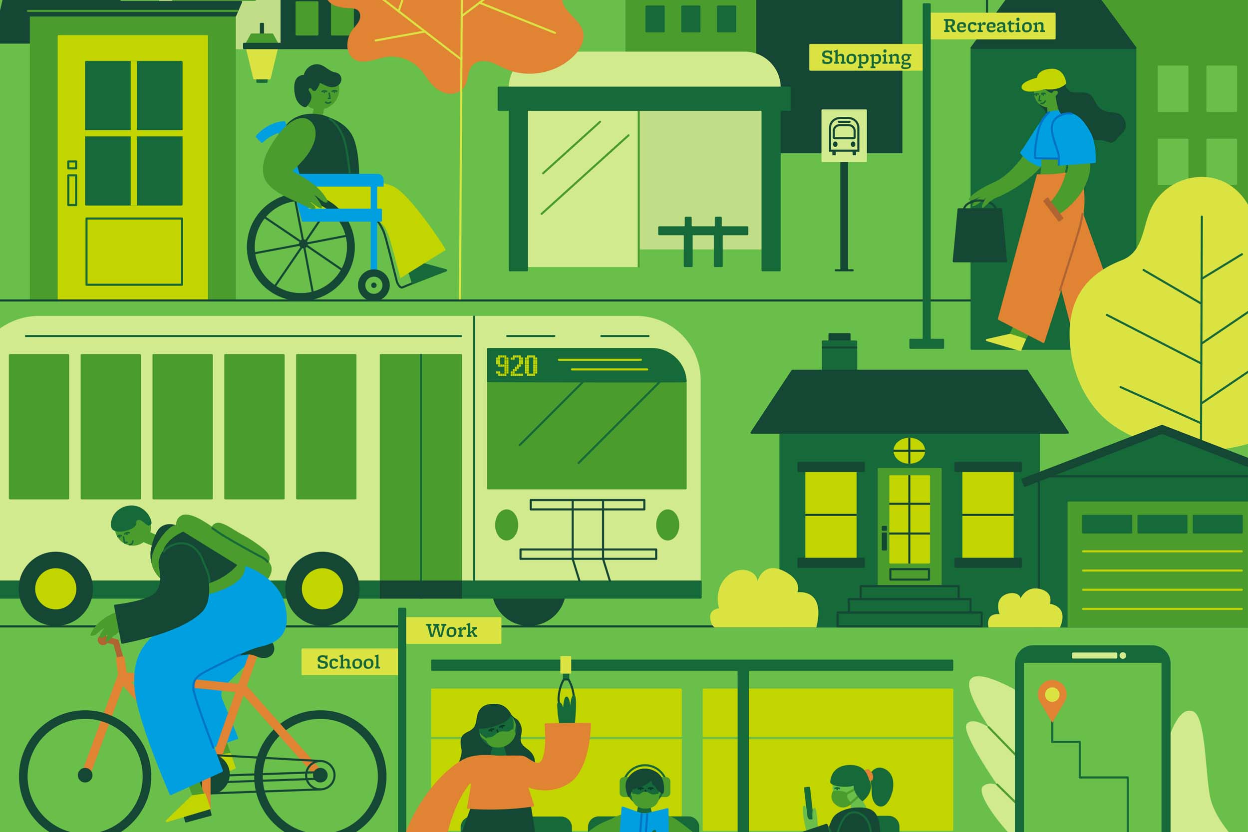 Durham Region Transit community illustration.