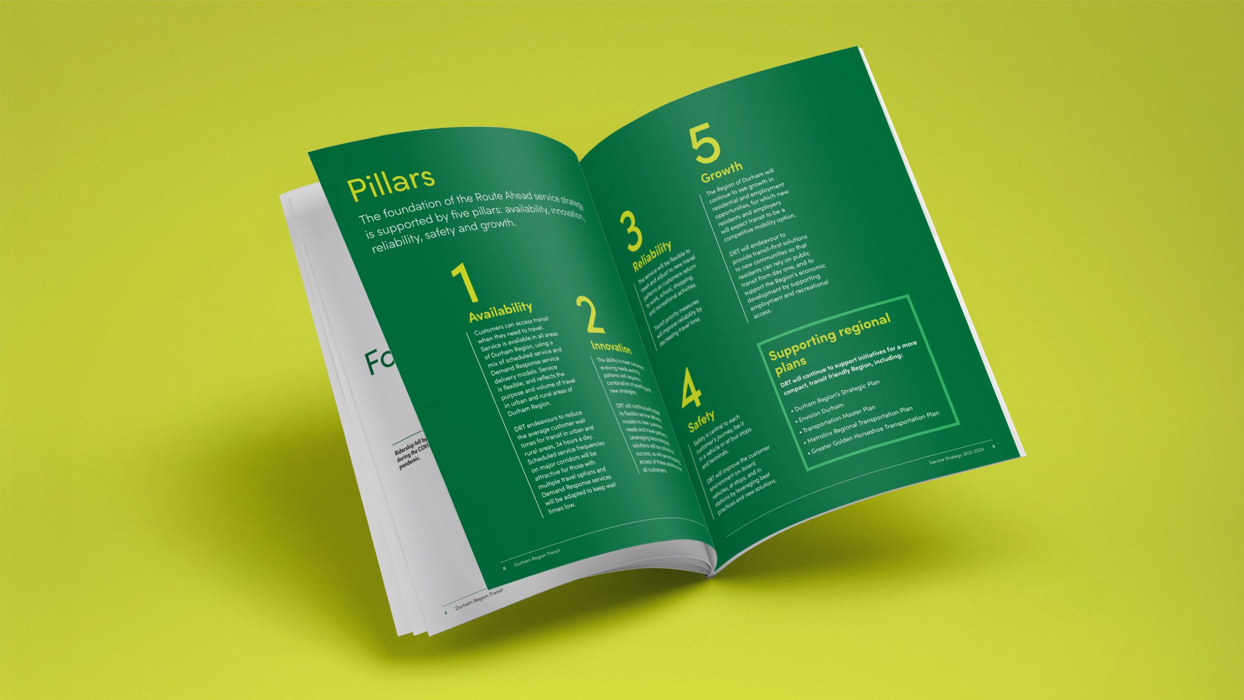Durham Region Transit Service Strategy pages.