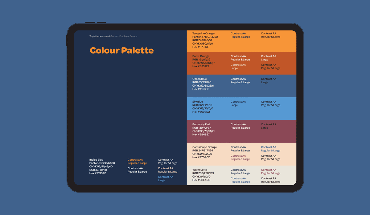 Together we count brand colour palette.