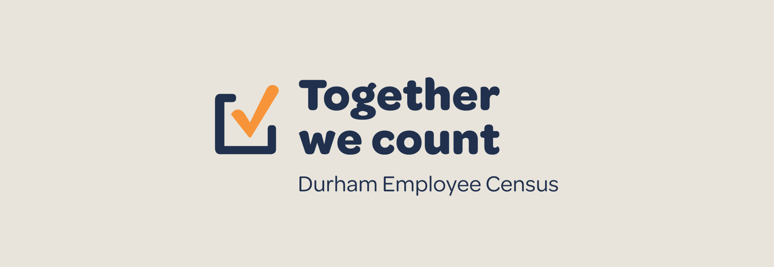 Together we count logo on beige background.