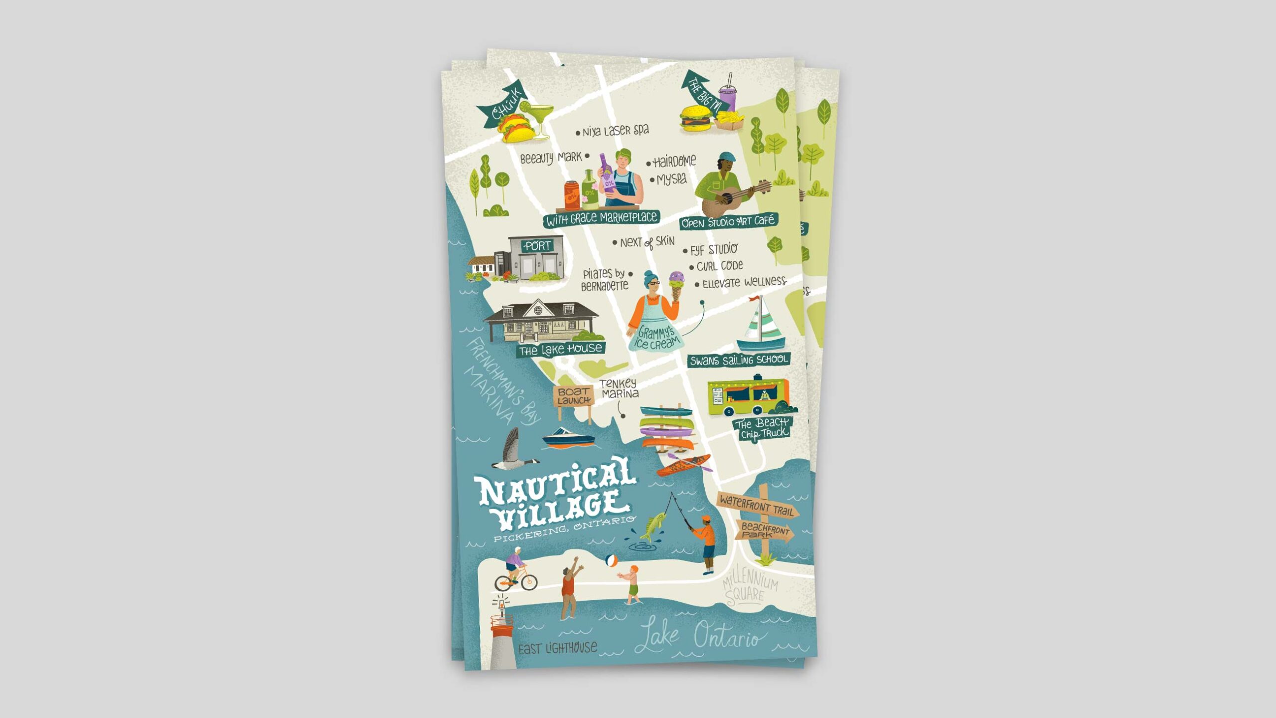 Illustrated map of Nautical Village neighbourhood.